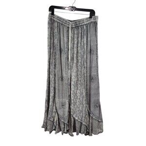 Agan Traders Women's Renaissance Embroidered Asymmetrical Skirt Festival - 2X/3X